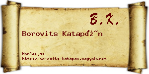Borovits Katapán névjegykártya